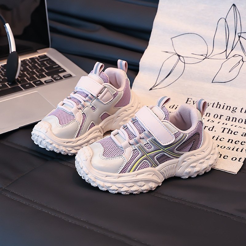 儿童运动鞋2025新款轮胎底夏季韩版男童透气网面老爹鞋女童休闲