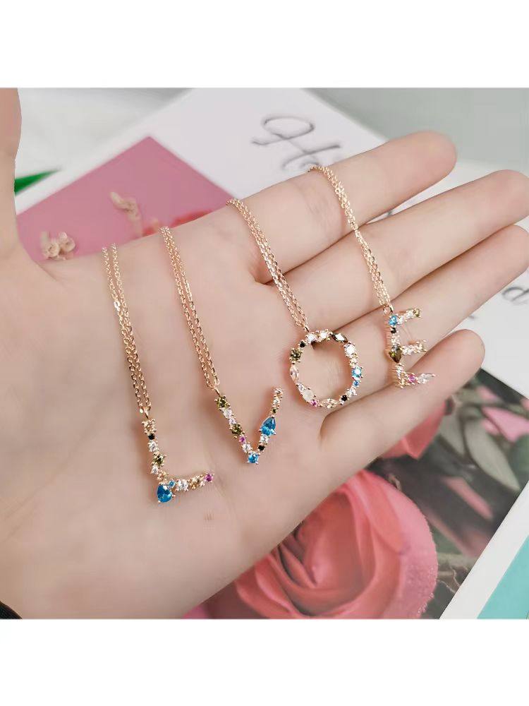 同缘饰品纯银女字母项链轻奢小众高级感设计锁骨链送闺蜜姐妹礼物