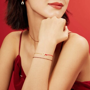 【新款】法兰西AG/瑷嘉莎925银马年驭光前行系列新年开运红绳手链