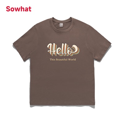 正肩t恤女美式复古设计感小众