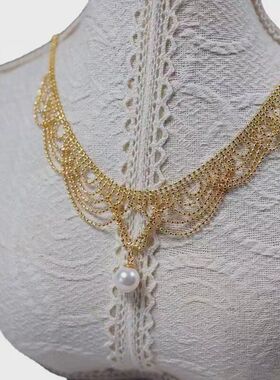 高级感蕾丝流苏爱迪生珍珠项链