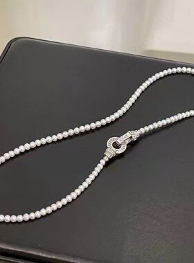 天然淡水珍珠项链近圆高强光时尚