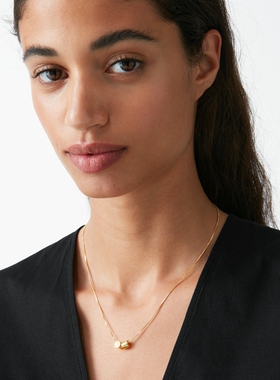 LUCKY 金色COS风几何高级感冷淡风叠戴素链轻奢chic锁骨项链