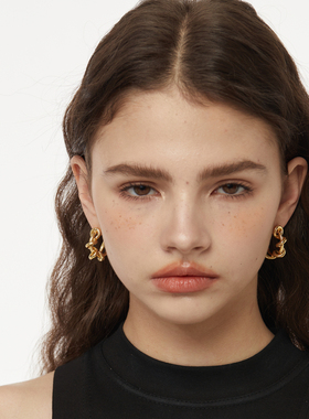 LUCKY 法式轻奢气质小众设计个性耳环甜酷风螺旋耳饰COS风格冷淡