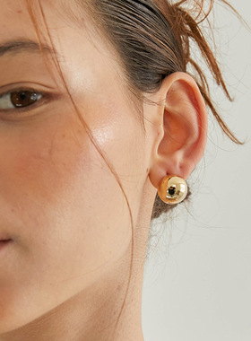 LUCKY 极简小球冷淡风时尚百搭法式chic复古轻奢圆耳钉耳环