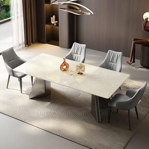 白冰玉纯天然奢石餐桌