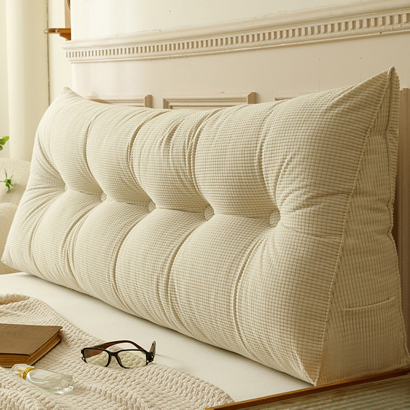家用简约多功能玉米灯芯绒三角靠背床头飘窗长靠枕双人沙发大靠垫