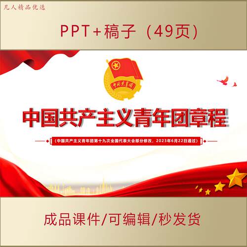 青年大初高中思政PPT课件学习中国共青团章程做新时代青年AL217