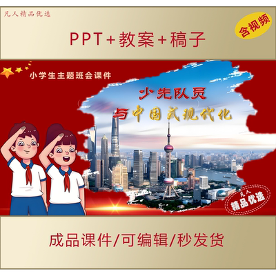 小学生思政PPT少先队员与中国式现代化主题班会课件AL673