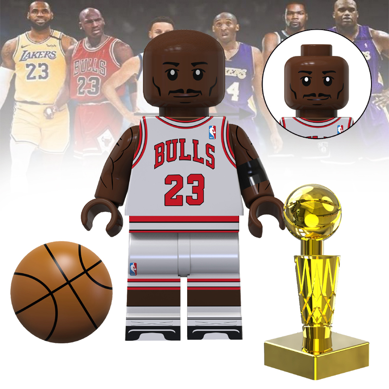 NBA篮球球星TV7064迈克尔乔丹公牛队第三方拼装男孩积木人仔玩具