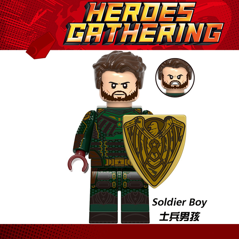 超级英雄美剧人仔黑袍纠察队1905士兵第三方男孩组装拼装积木玩具
