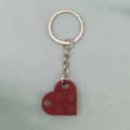 Persimmon Red Peach Heart Keychain