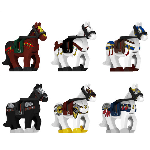 坐骑拼装动物赤兔马积木