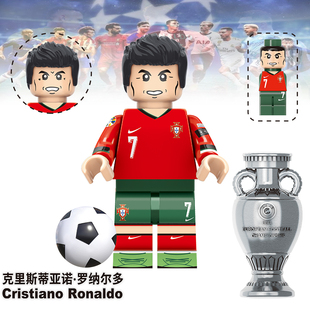 足球体育明星TV7060罗纳尔多人仔第三方男孩儿童拼插拼装 积木玩具