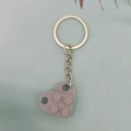 Light Gray Peach Heart Keychain