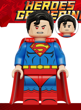 正义联盟超级英雄K2329超人第三方儿童男女孩拼装积木人仔玩具