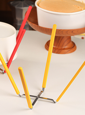 戚风蛋糕倒扣冷却架6/8寸烘焙工具四爪不锈钢硅胶折叠蛋糕晾凉架