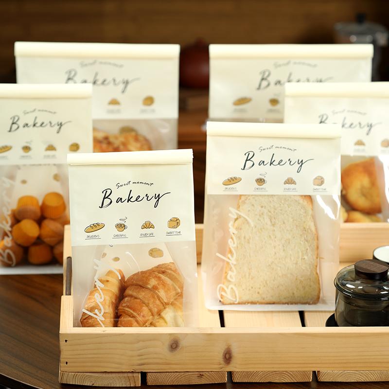 吐司面包包装袋烘焙麻薯饼干自封食品袋打包纸袋子纸袋开窗