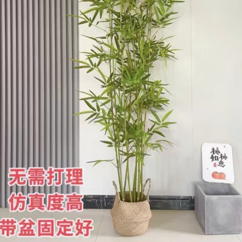 仿真绿植竹子室外内阳台绿植国风装饰客厅摆放花屏风隔断庭院造景
