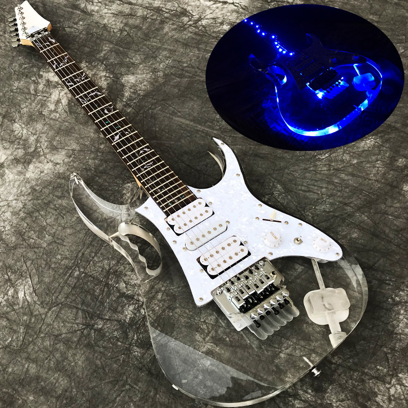 crystal 7v Electric Guitar belt LED Luminous Lights Colorful Cool Electric Guitar 24 Double roll electric guitarin the Musical Instruments/Guitar/Piano/Fitting , Western musical instruments , Western stringed instruments , Guitar-Electric Guitar  category - from Buy2taobao.com to provide professional Taobao agent buy service
