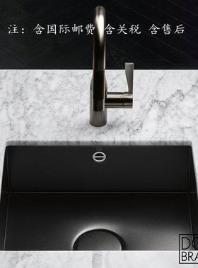 当代Dornbracht黑白色厨房水槽38400002釉面钢搪瓷单槽38400002
