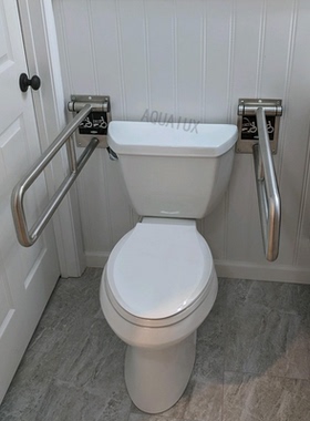 Bobrick保必丽不锈钢无障碍马桶扶手B-4998防滑座便器上翻抓杆