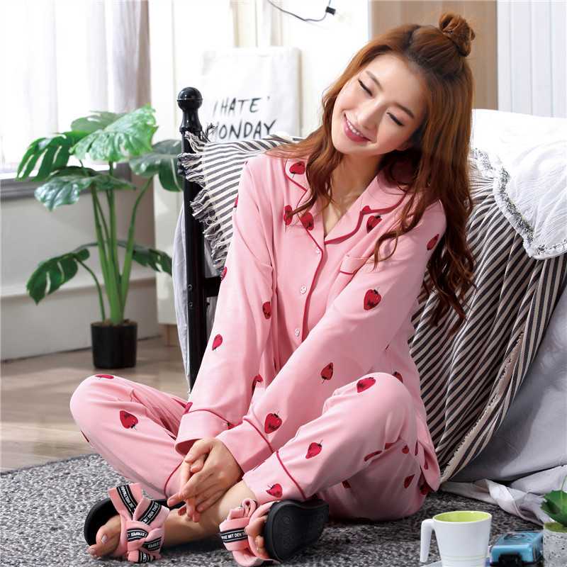 韩版女士开衫春秋冬季可外穿长袖睡衣女秋冬产后月子服家居服套装