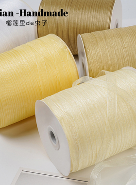 1cm大卷钩帽子丝带透明雪纺纱礼物装饰彩带手工diy蝴蝶结编发绑带