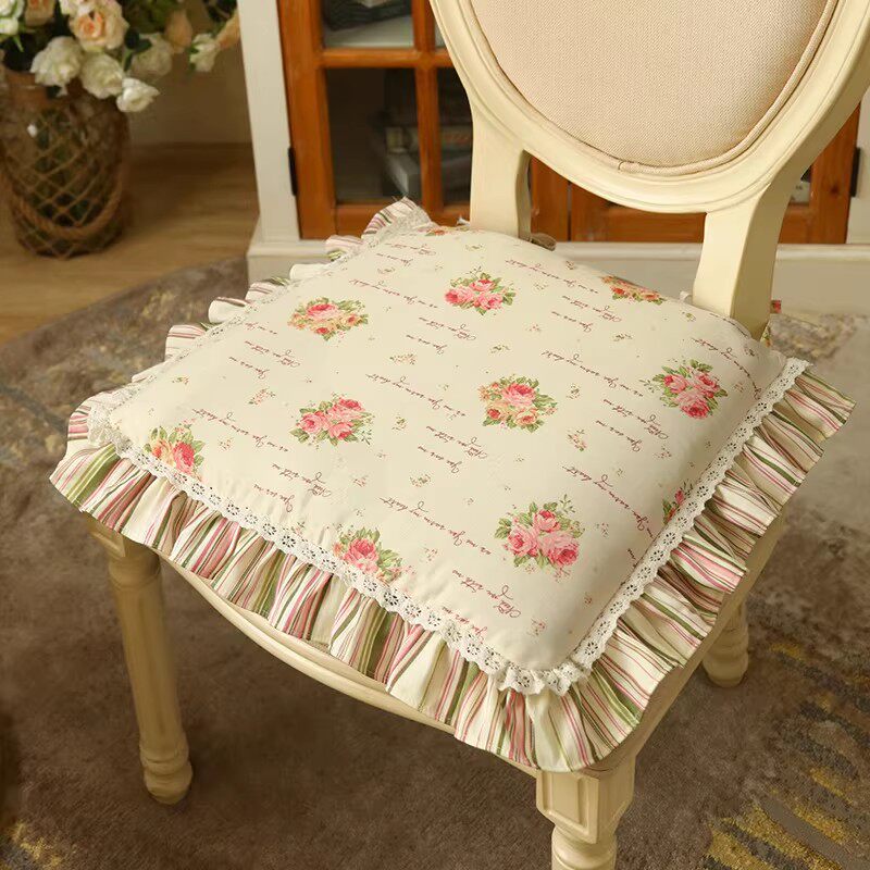 花边椅垫餐椅子垫棉坐垫可拆洗装美式法式新古典布艺四季可用定制