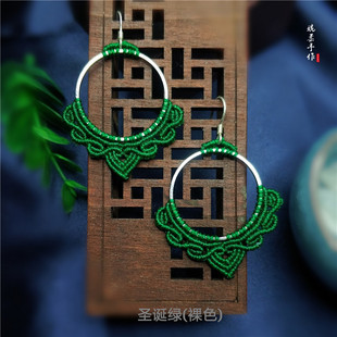 耳环材料包高端网红南美圆蜡线彩金蜡线手工编绳diy耳饰视频教程