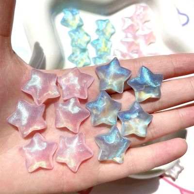 人鱼姬色buling五角星星配饰手工diy发夹奶油胶手机壳配件咕卡砖