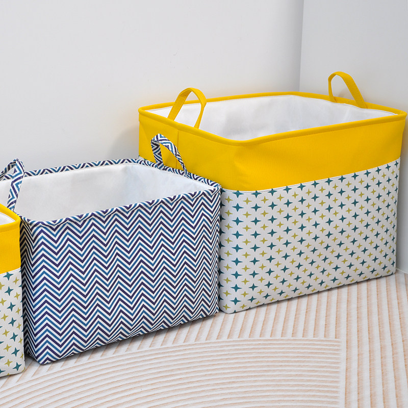 加厚布艺收纳箱防尘束口衣物收纳筐帆布折叠衣柜整理箱玩具储物袋