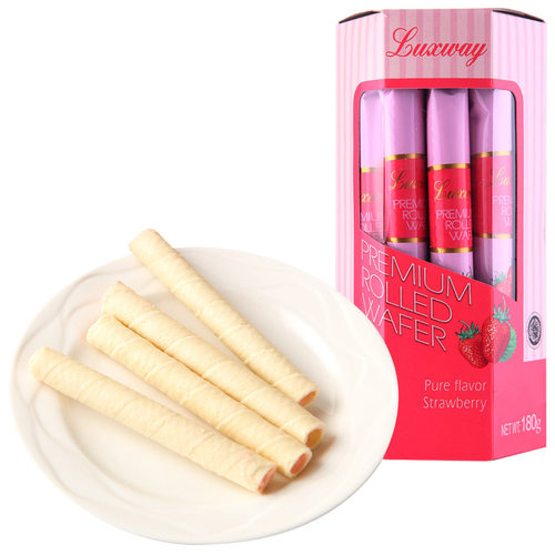 印尼原装卡斯草莓威化卷威化饼干
