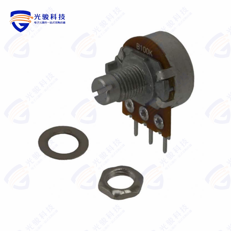 P160KN-0EB10B100K《POT 100K OHM 1/5W PLASTIC LINEAR》