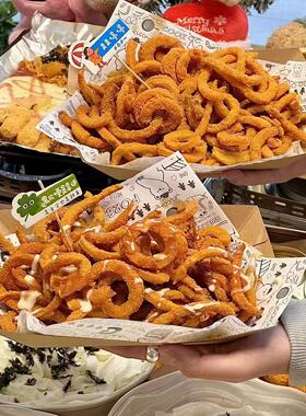 PC同款卡罗卷卷薯条段低盐天桥夏雨荷翘翘扭扭薯条卷微辣薯格披萨