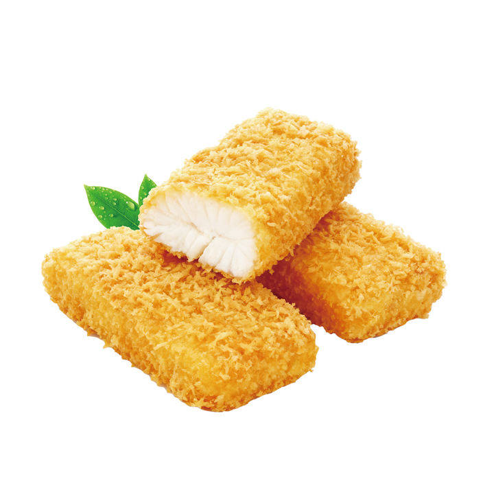 预炸的亚洲渔港香酥鳕鱼排1盒/640克4袋裹粉面包糠微波炉加热早餐
