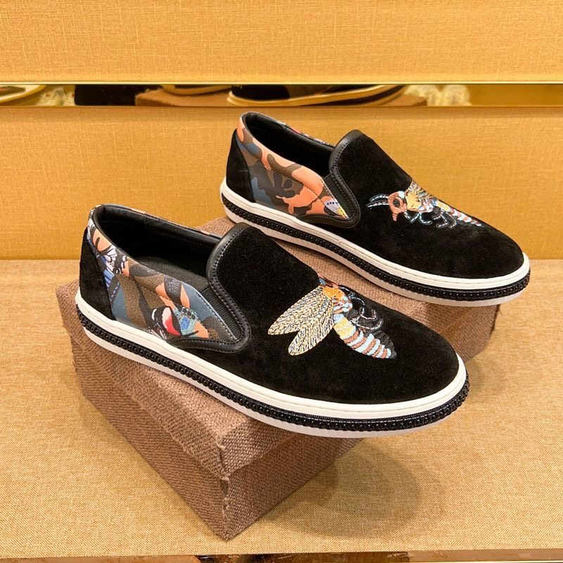 欧洲站时尚个性刺绣小蜜蜂板鞋