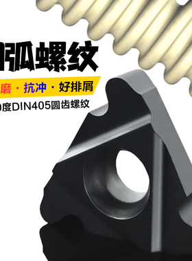 DIN405圆齿RD管螺纹16/22/27ER/IR 30度硬质合金圆弧刀片数控车床