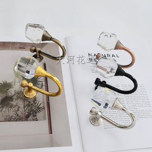 天河花边2025新款简约窗帘水晶免打孔挂钩墙钩收拢布艺侧边锌合金
