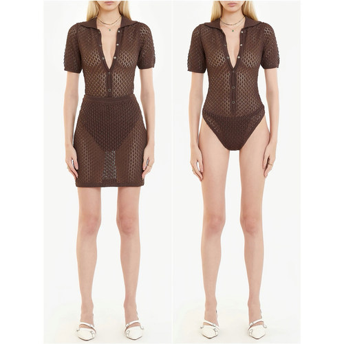 欧美风短袖连体针织衫+针织短裙