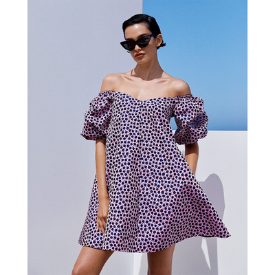 Scan*lan花卉梯形连衣裙