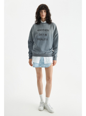 外贸原单LIM*E字母印花宽松简约圆领长袖运动衫卫衣9398-574 1720