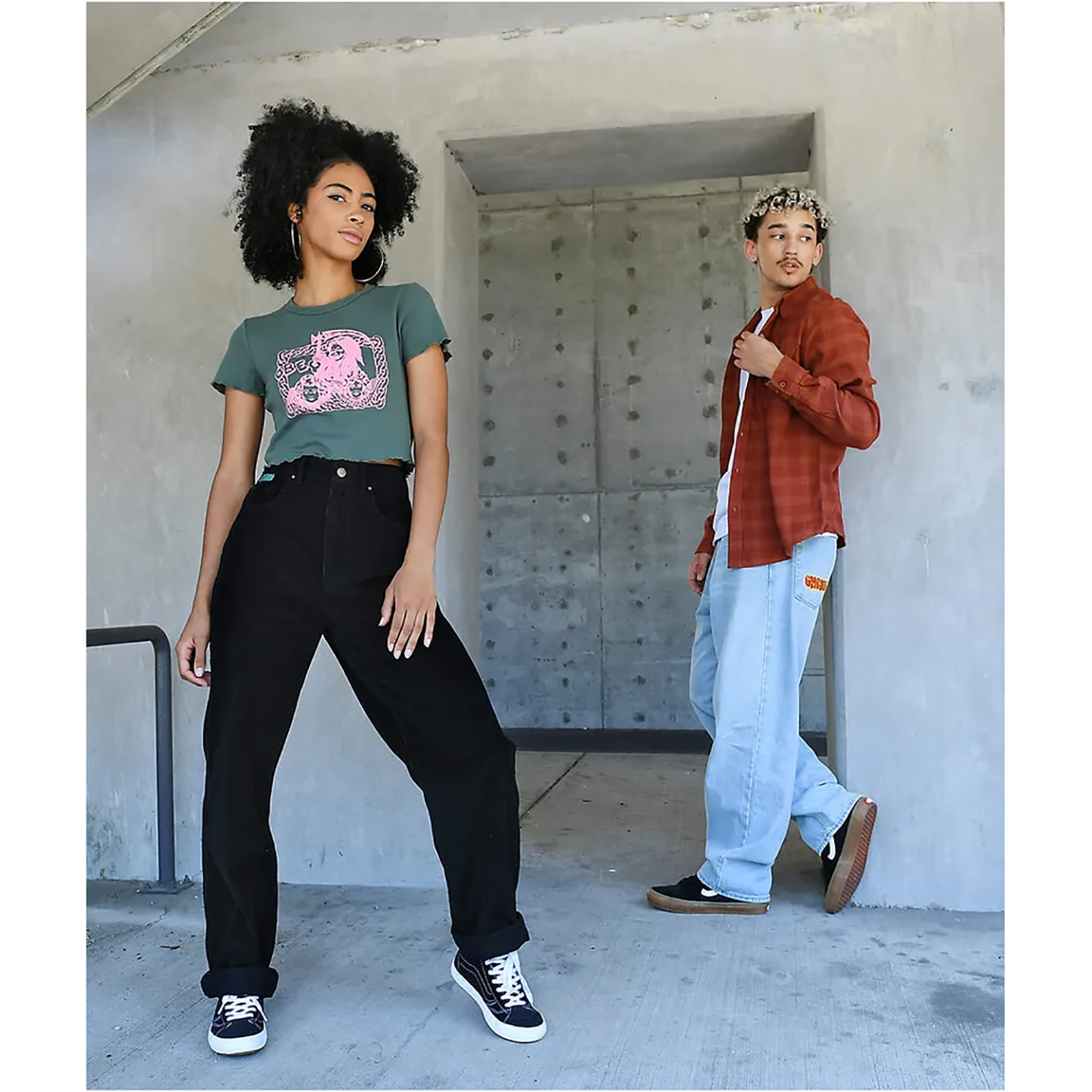 灯芯绒滑板直筒裤男女同款阔腿裤