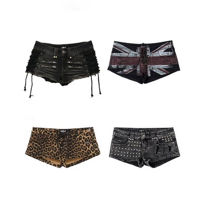 性感辣妹风紧身牛仔短裤