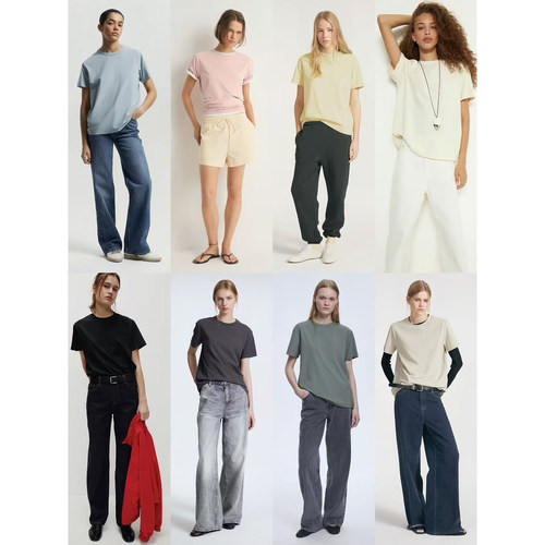 清凉亲肤弹力混纺圆领短袖T恤