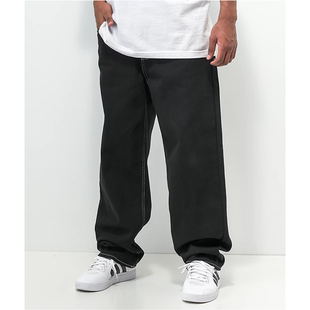 28男女款 原单Emp yre小码 中低腰黑色刺绣对比色缝线牛仔滑板裤