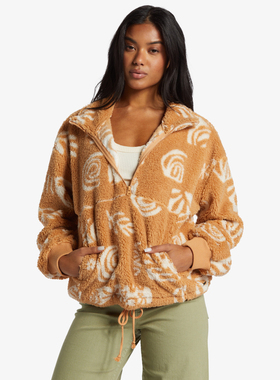 外贸原单Bil*labong琥珀漩光半拉链摇粒绒泰迪熊羊羔绒A14 1933