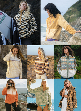 外贸原单Bil*labong多款 休闲舒适宽松毛毛衣泰迪熊羊羔毛外套