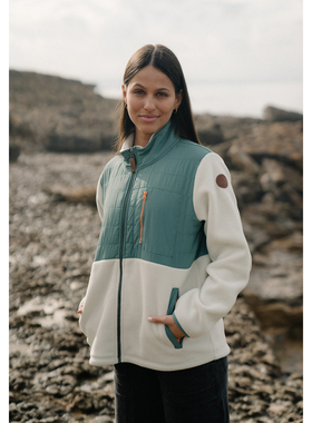 外贸原单Mau*i and sons拼接复古立领羊羔绒休闲运动衫外套 1697