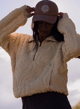 外贸原单Bil*labong绵云吻半拉链外套摇粒绒泰迪熊羊羔绒B 1932